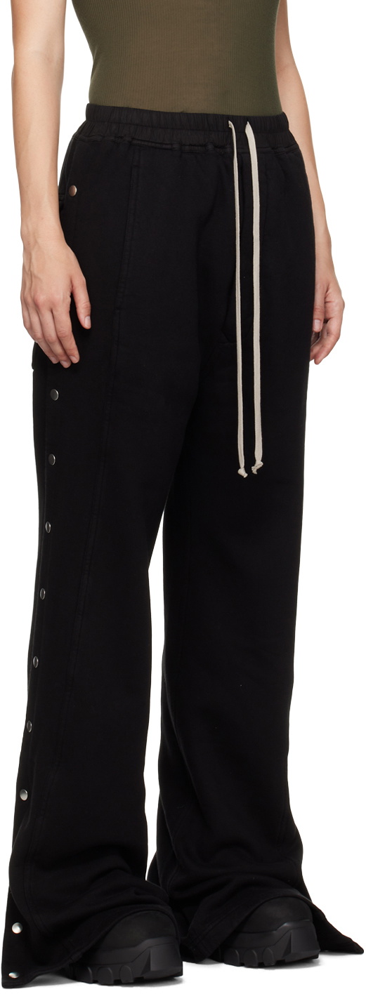 DRKSHDW | PORTERVILLE BLACK COTTON TWILL PUSHER PANTS パンツ Black Porterville Pusher Trousers by Rick Owens DRKSHDW on Sale