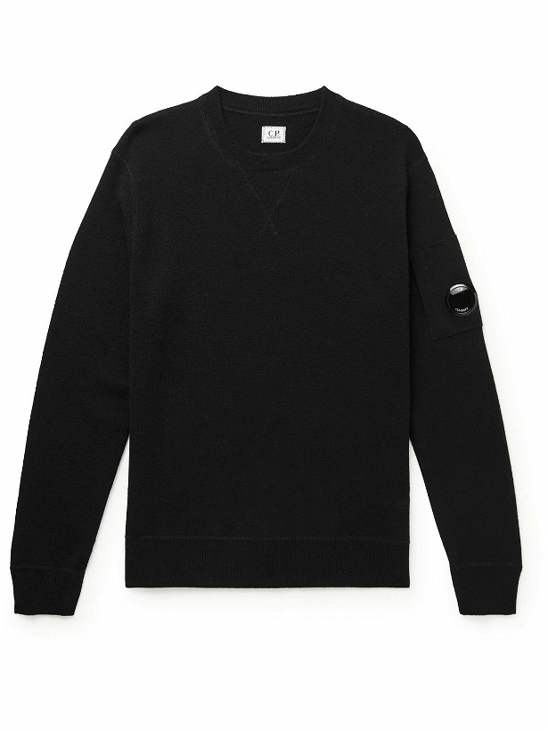 Photo: C.P. Company - Logo-Appliquéd Wool-Blend Sweatshirt - Black