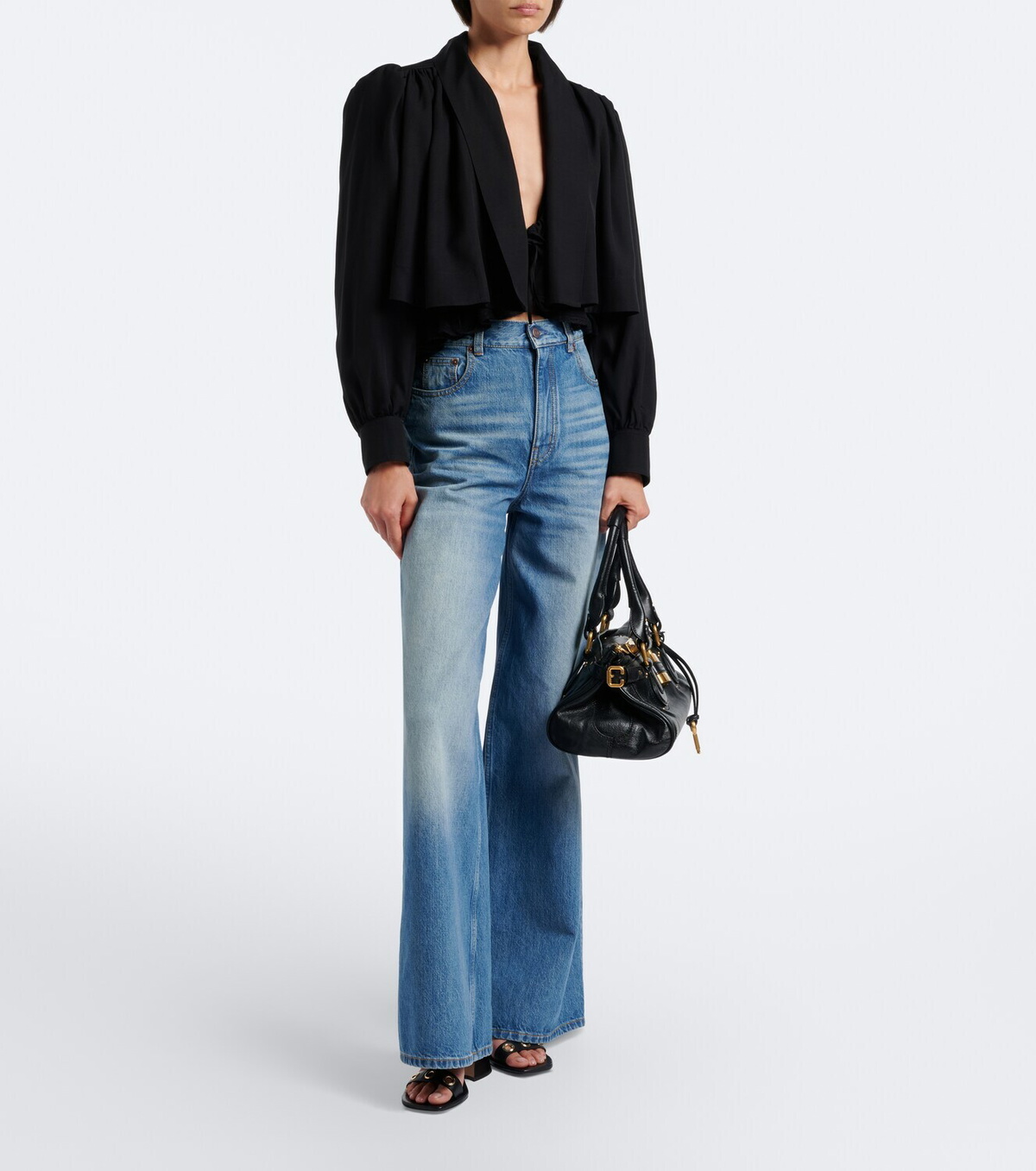 Chloé Gathered cropped faille jacket