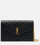 Saint Laurent Cassandre leather wallet on chain