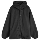 Fear of God ESSENTIALS Men's Textured Nylon Hooded Coach Jacket in Black