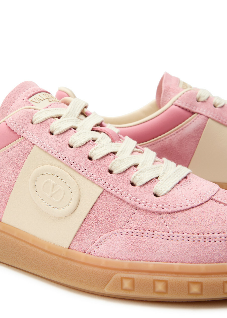 Valentino Garavani Upvillage Panelled Suede Sneakers Pink