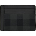 Burberry Gray Check Money Clip Card Holder