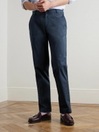Sunspel - Straight-Leg Cotton-Blend Twill Chinos - Blue
