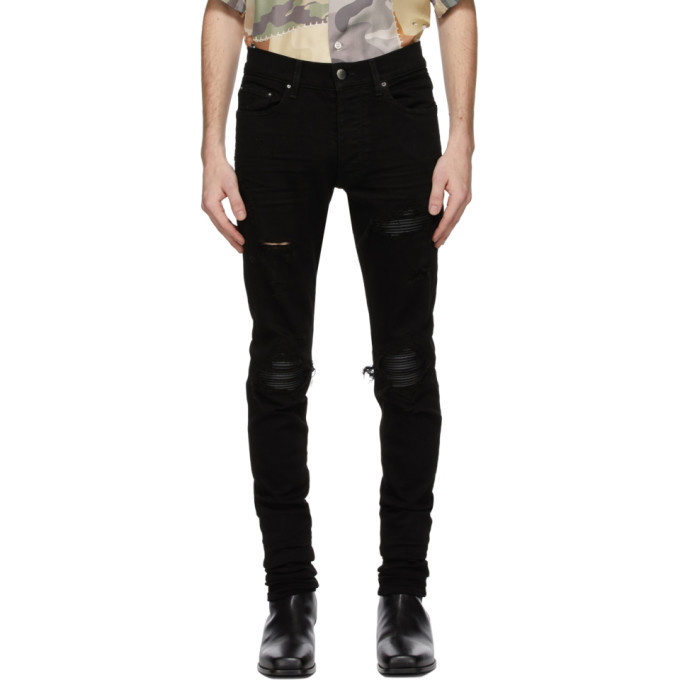 Photo: AMIRI Black MX1 Leather Jeans