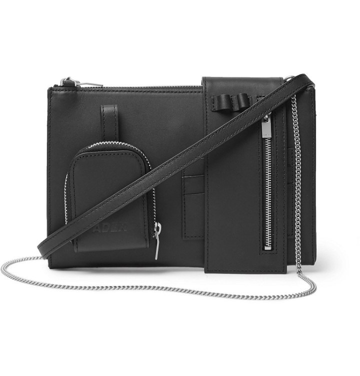Photo: Ader Error - Tetristype Leather Messenger Bag - Black