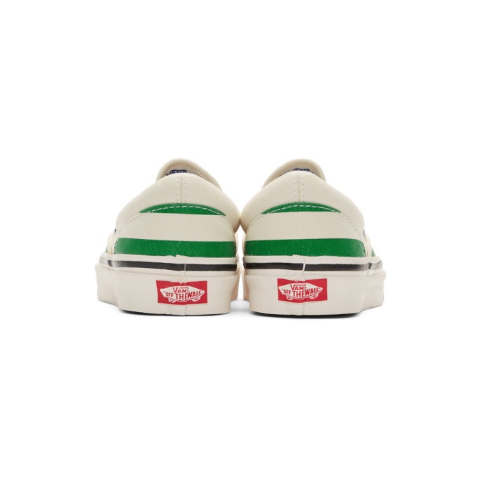Vans Green And White Striped Classic 98 Dx Slip-On Sneakers Vans