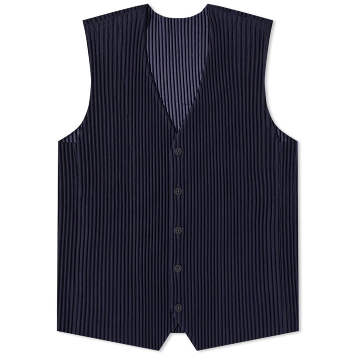 Photo: Homme Plissé Issey Miyake Men's Pleated Waistcoat in Navy