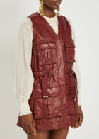 Chloe Leather Gilet Dark Red
