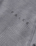 Falke - Printed Virgin Wool-Blend Jersey Half-Zip Ski Base Layer - Gray