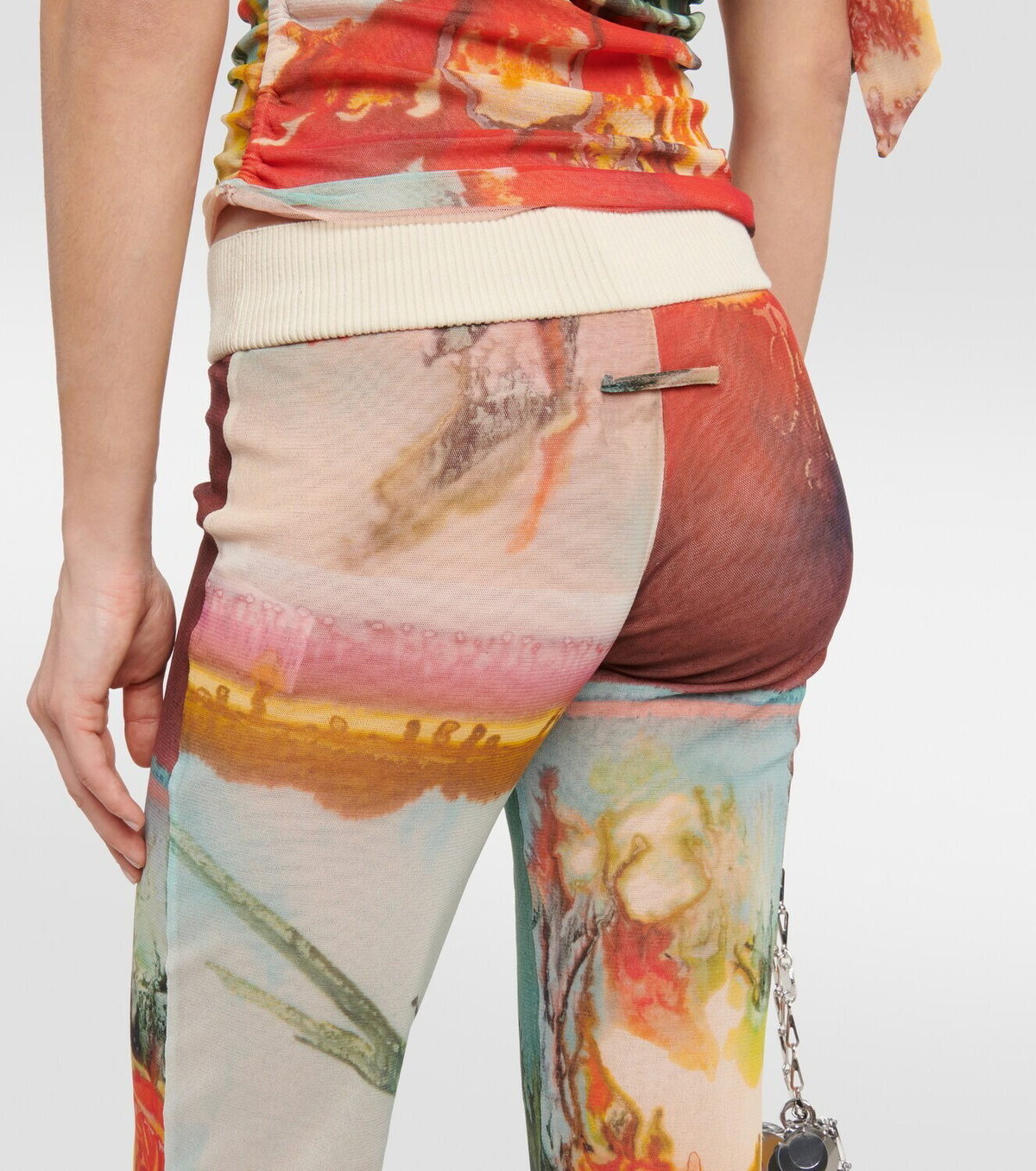 Jean Paul Gaultier Floral tulle flared pants Jean Paul Gaultier