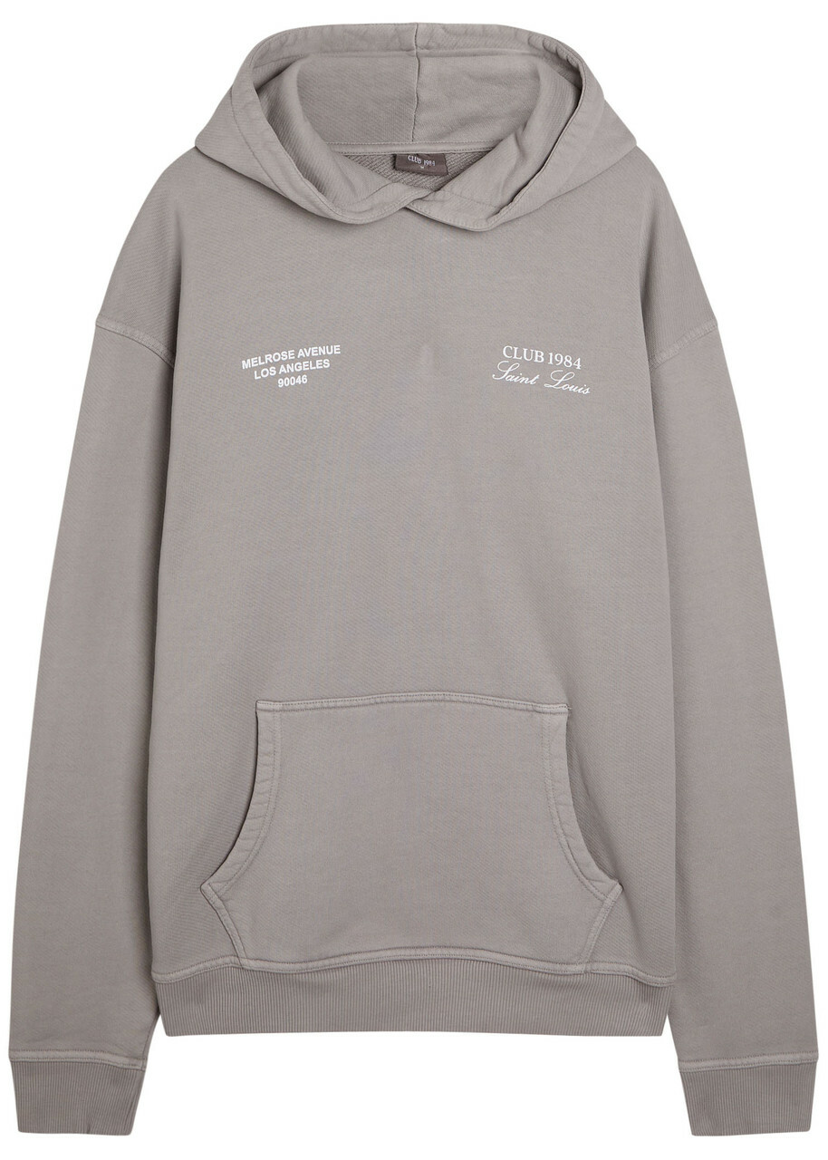 Club 1984 Melrose Hooded Cotton Sweatshirt Grey