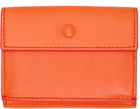 Acne Studios Orange Trifold Leather Wallet