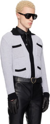 Ernest W. Baker Gray Four Pocket Boucle Cardigan