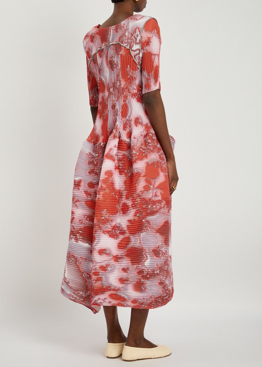 Julia Heuer Uma Plissé Crepe Maxi Dress - Red - One Size