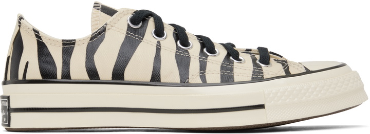 Photo: Converse Black & Off-White Chuck 70 Glow-In-The-Dark Zebra Low Top Sneakers
