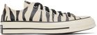 Converse Black & Off-White Chuck 70 Glow-In-The-Dark Zebra Low Top Sneakers