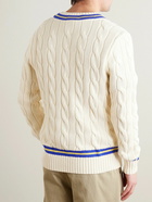 Polo Ralph Lauren - Striped Cable-Knit Cotton Sweater - Neutrals