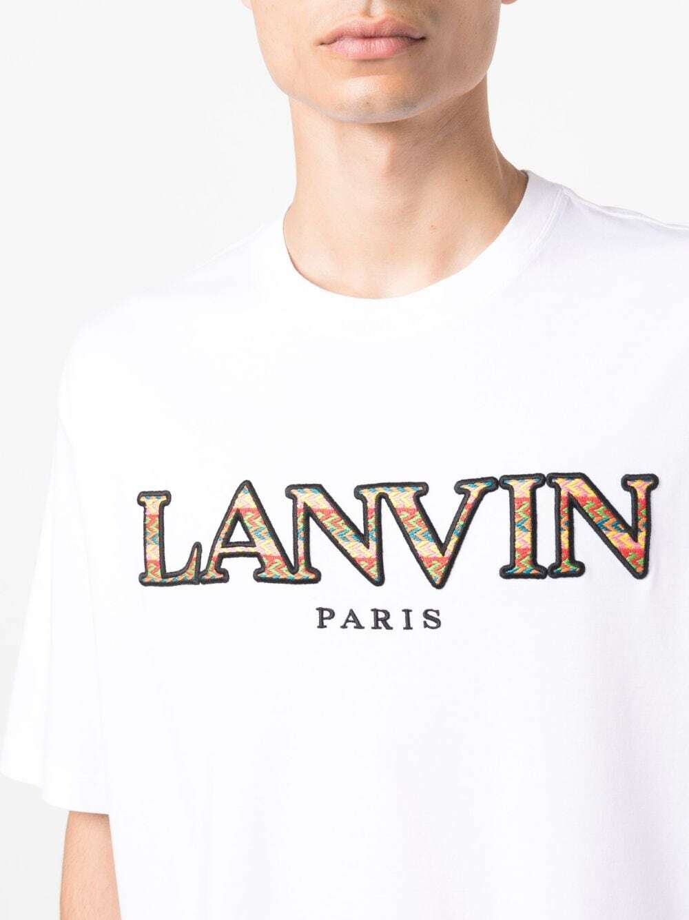 【関税込み】Lanvin ホワイト ロゴ刺繍 Tシャツ LANVIN - Logo Cotton T-shirt Lanvin