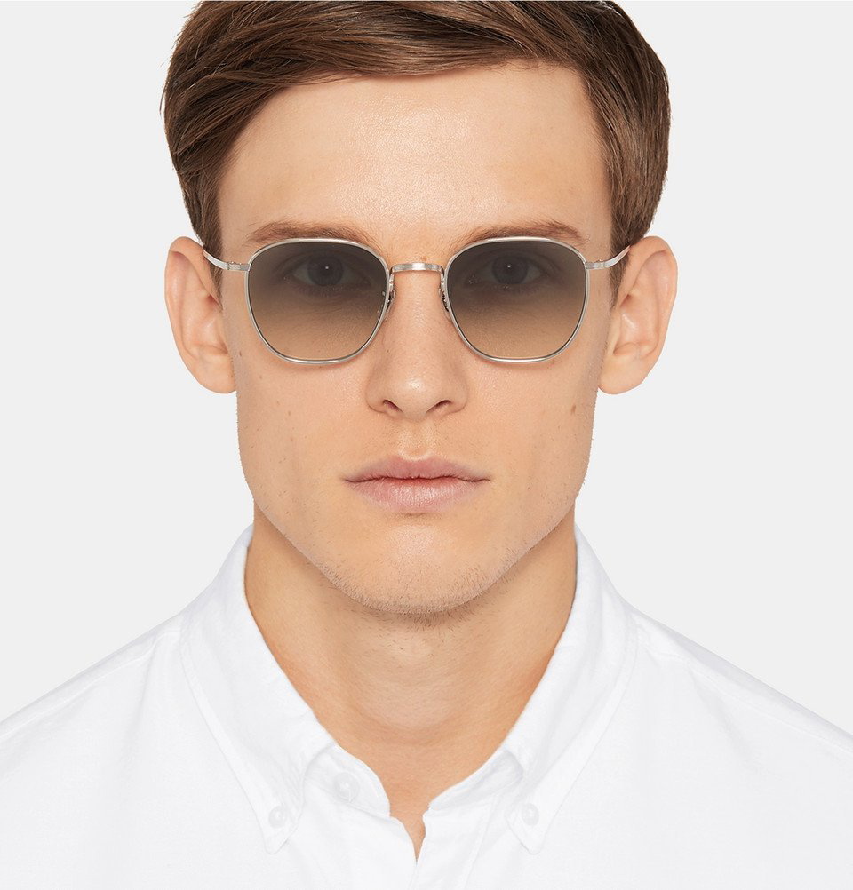 The Row - Oliver Peoples Board Meeting 2 Silver-Tone Titanium Polarised ...
