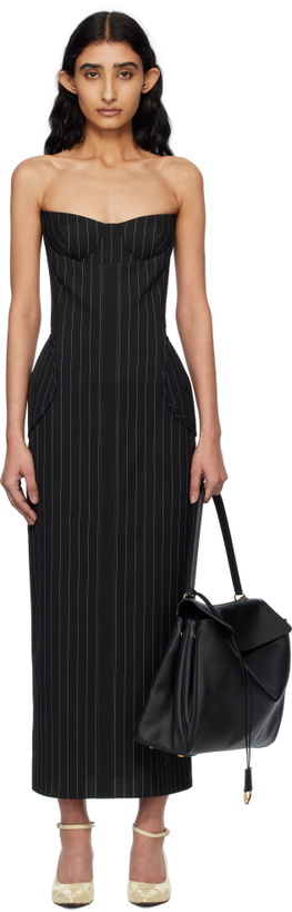 Photo: Jean Paul Gaultier SSENSE Exclusive Black 'The Long Bustier' Midi Dress