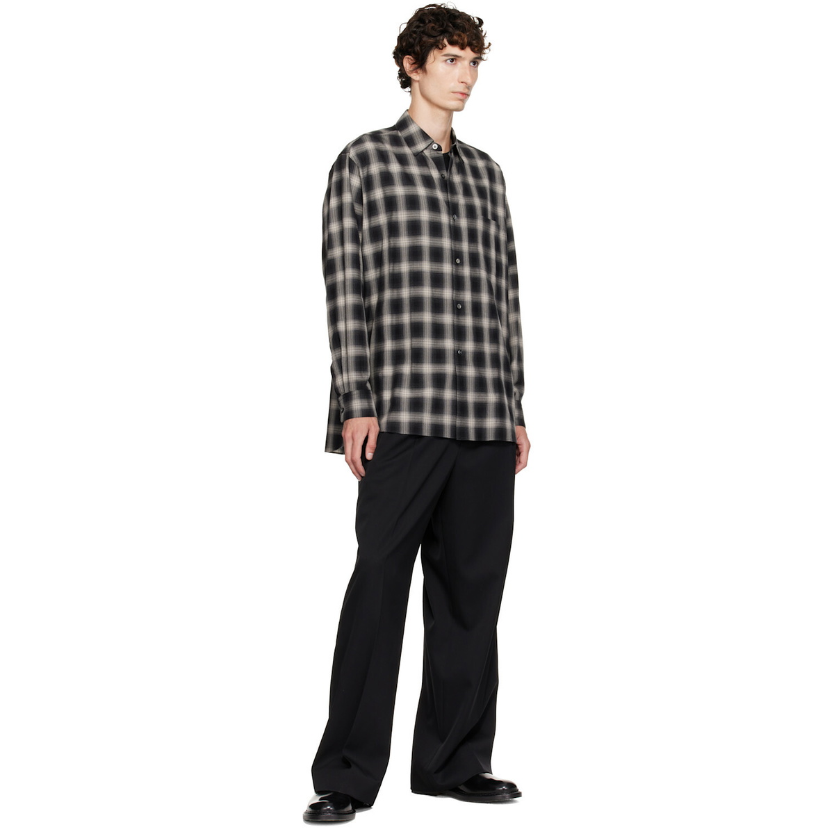 ssstein Black Cotton Oversized LS Shirt