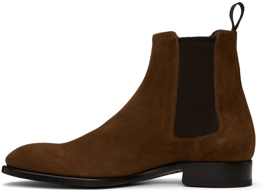 Brioni Brown Leather Chelsea Boots Brioni