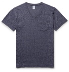 Velva Sheen - Slim-Fit Mélange Cotton-Blend Jersey T-Shirt - Men - Navy