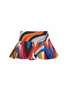 PUCCI Silk Crepe Printed Frill Mini Skirt