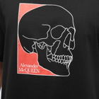 Alexander McQueen Men's Outline Skull Print T-Shirt in Black/Red