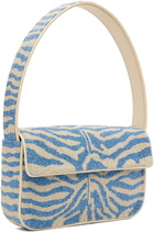 Staud Blue & Off-White Tommy Beaded Bag