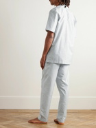 Hanro - Carl Logo-Jacquard Striped Mercerised Cotton-Poplin Pyjama Set - Blue