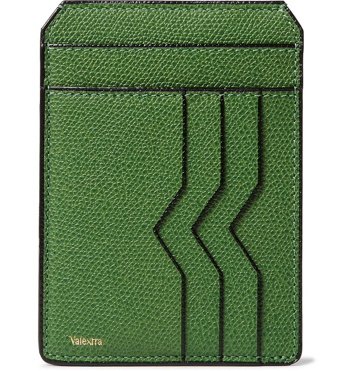 Photo: Valextra - Pebble-Grain Leather Cardholder - Green