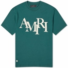 AMIRI Men's Staggered Logo T-Shirt in Green