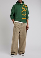 Loewe Logo-print Hooded Cotton Sweatshirt Dark Green