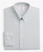 Brooks Brothers Men's Madison Relaxed-Fit Dress Shirt, Non-Iron Stripe | Green
