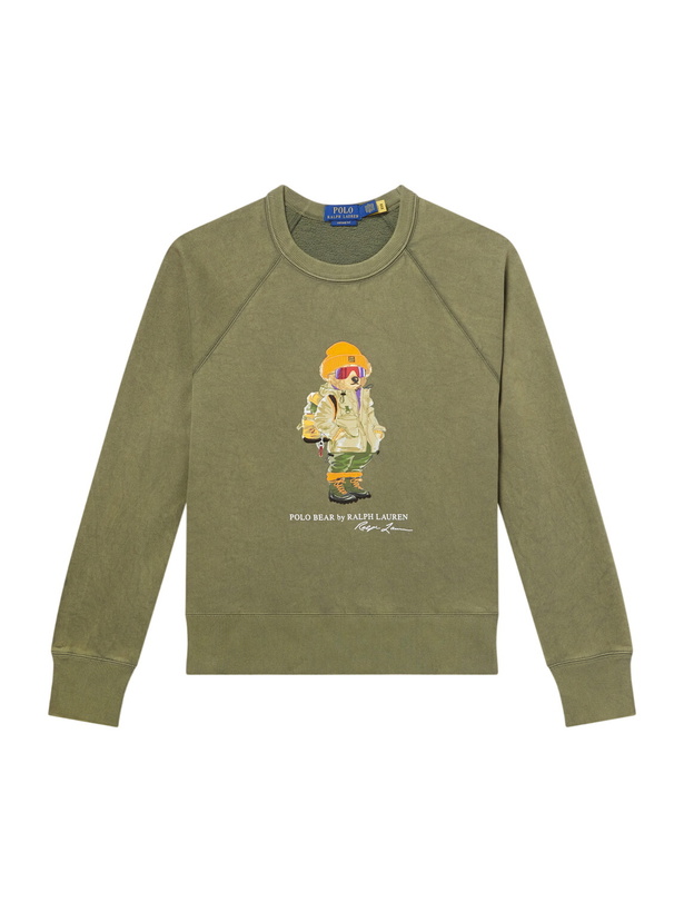 Photo: Polo Ralph Lauren - Printed Cotton-Blend Jersey Sweatshirt - Green
