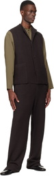 HOMME PLISSÉ ISSEY MIYAKE Brown Rustic Knit Vest