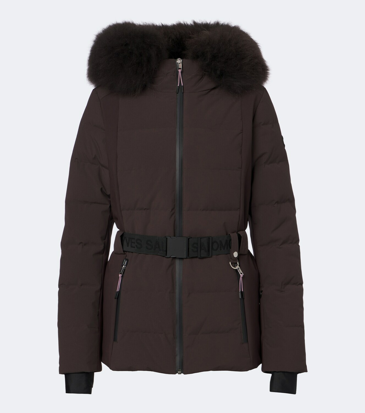 Yves Salomon Belted shearling-trimmed ski jacket