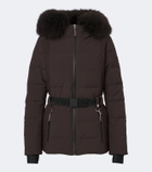 Yves Salomon Belted shearling-trimmed ski jacket