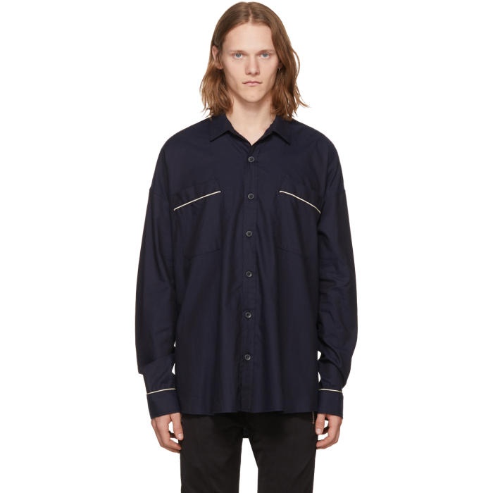 Photo: Fear of God Navy Piped Oversized Shirt