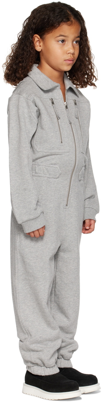 MM6 Maison Margiela Kids Gray Zip Jumpsuit MM6 Maison Margiela