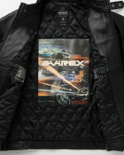 Avirex BLACK MOTO JACKET Black Mens Bomber Jacket
