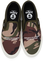 AAPE by A Bathing Ape Green Camo Slip-On Sneakers