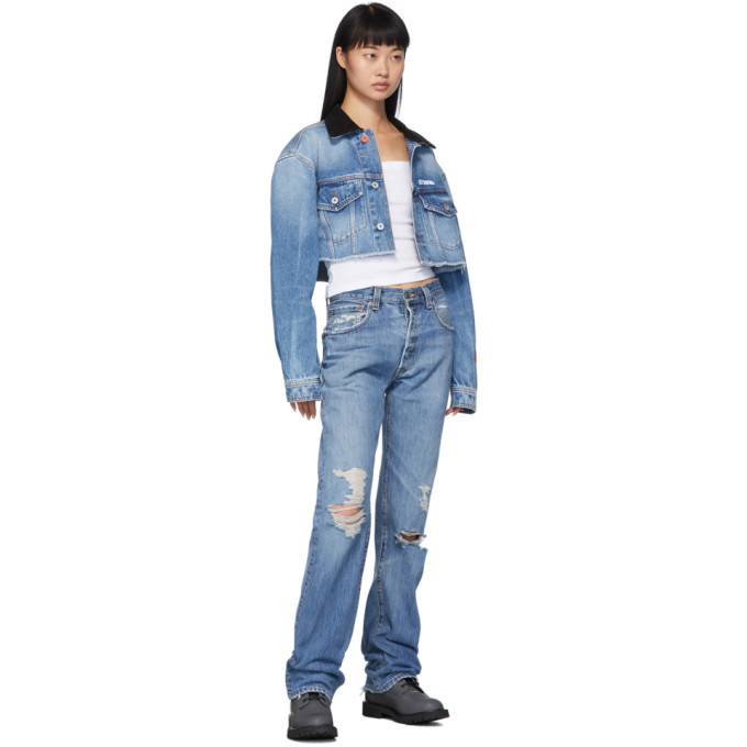 Heron Preston Blue Denim Cropped Jacket Heron Preston