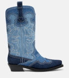 Ganni Denim cowboy boots