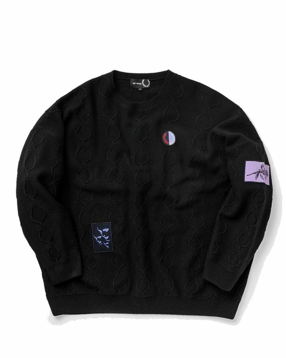Photo: Fred Perry X Raf Simons Oversized Laurel Wreath Jumper Black - Mens - Pullovers