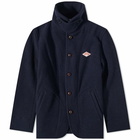 Danton Men's Round Collared Wool Jacket in Navy