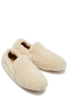 LE Monde Beryl Orlando Mocassin Shearling Flats Cream