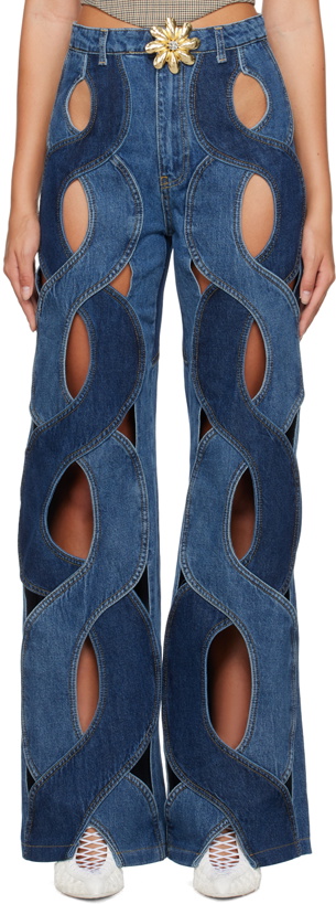 Photo: AREA Blue Rope Cutout Jeans